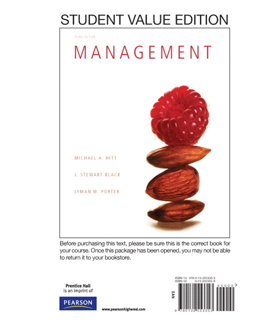 Hitt, Black & Porter, Management, 3rd Edition Pearson