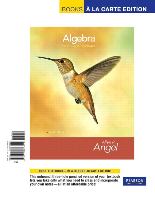 Angel & Angel, Algebra for College Students, 3rd Edition Pearson