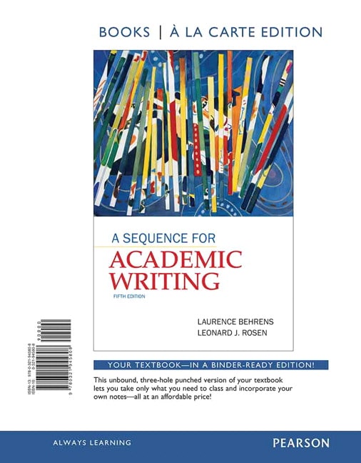 Behrens & Rosen, Sequence for Academic Writing , A, 5th Edition Pearson